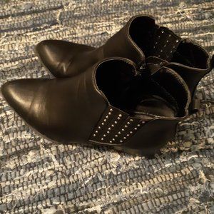 Womens Man Made Leather Zip Up Boots Shoes Size 6